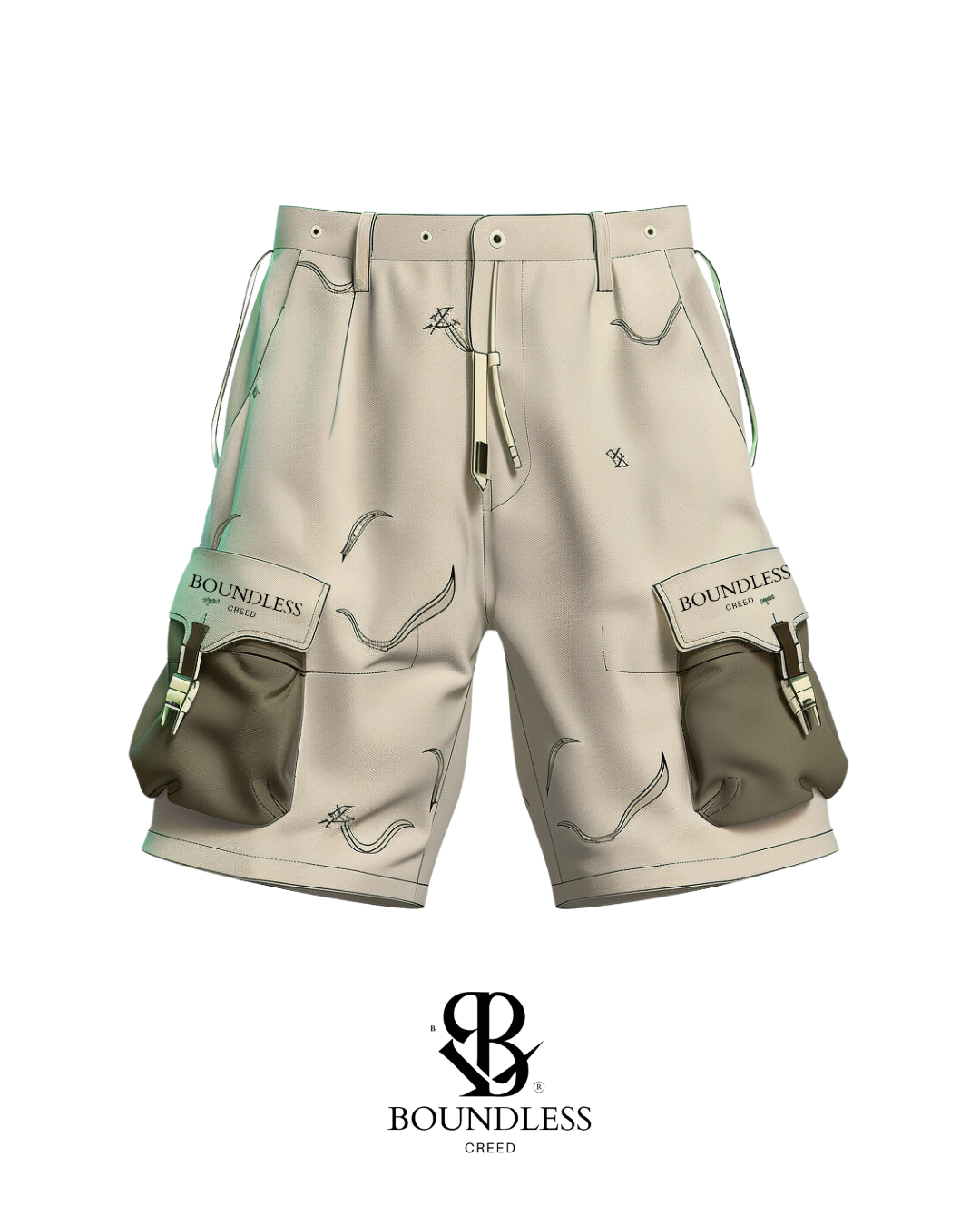 Cream Cargo Shorts