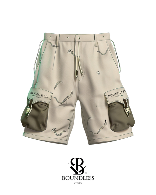 Cream Cargo Shorts
